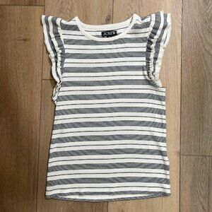J. Crew Striped Flutter Sleeve Tee